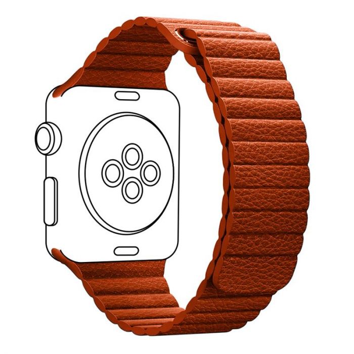 Ремінець Armorstandart Leather Loop для Apple Watch 42mm/44mm/45mm Orange (ARM57837)