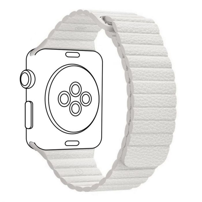 Ремінець Armorstandart Leather Loop для Apple Watch 38mm/40mm/41mm White (ARM57835)