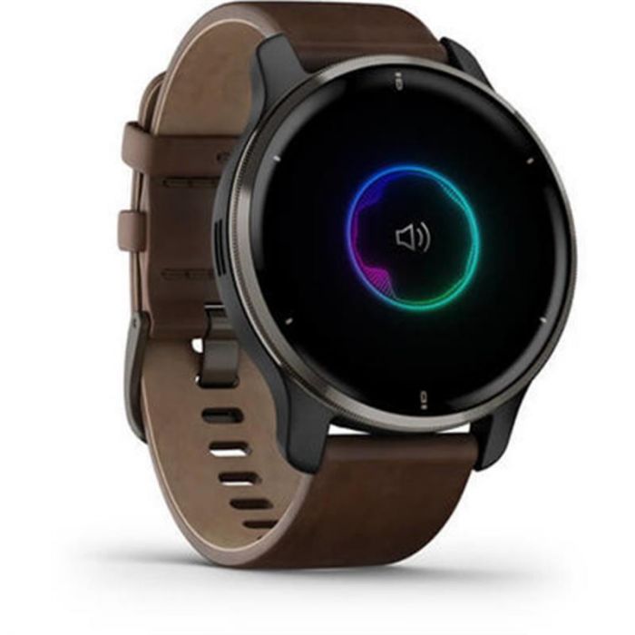 Смарт-годинник Garmin Venu 2 Plus Black + Slate Leather (010-02496-15)