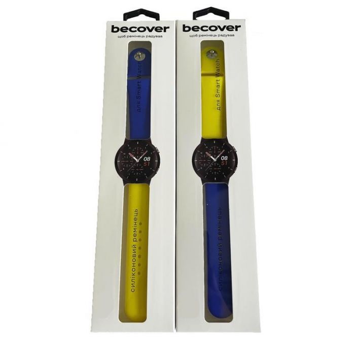 Ремінець BeCover Ukrainian Freedom для Xiaomi Mi Watch Lite (22mm)/Watch 2 /Watch 2 Lite Yellow-Blue 2шт (707829)