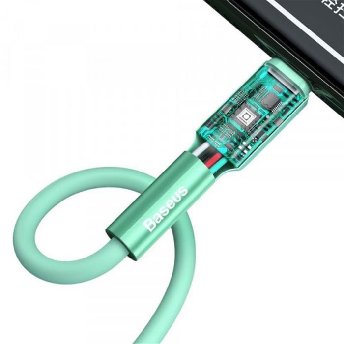 Кабель Baseus Silica gel USB3.1-Lightning, 1м, Green (CALGJ-06)