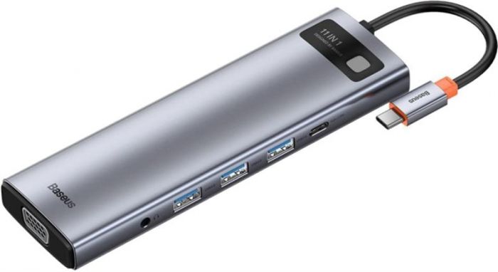 Концентратор USB-C Baseus Metal Gleam Series 11in1 Gray (CAHUB-CT0G)