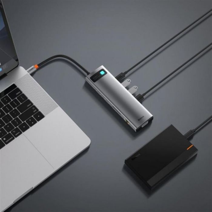 Концентратор USB-C Baseus Metal Gleam Series 11in1 Gray (CAHUB-CT0G)