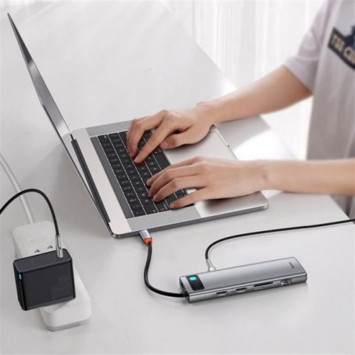 Концентратор USB-C Baseus Metal Gleam Series 11in1 Gray (CAHUB-CT0G)