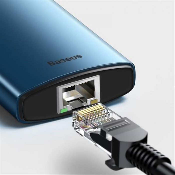 Концентратор USB-C Baseus Metal Gleam Series 8in1 Blue (WKWG000103)