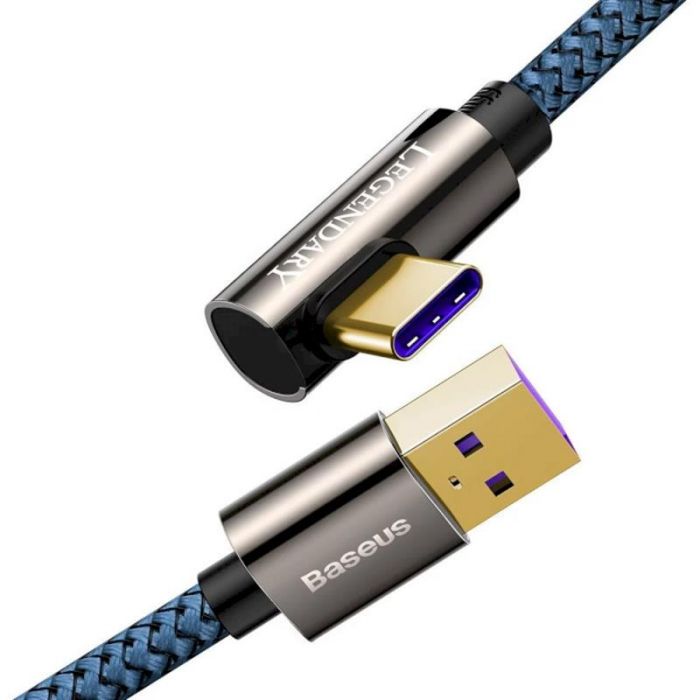 Кабель Baseus Legend Series Elbow USB-USB-C, 1м, Blue (CACS000403)