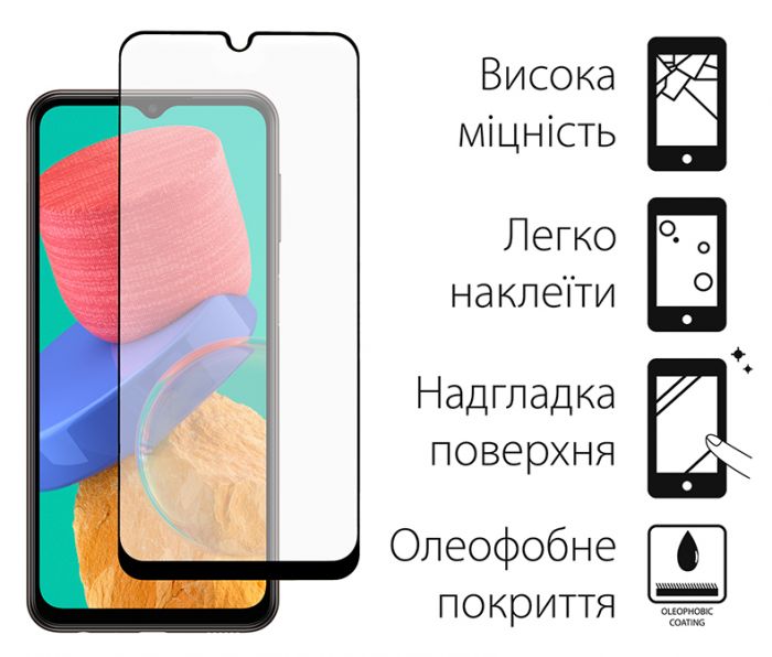 Захисне скло Dengos для Samsung Galaxy M33 5G SM-M336 Black Full Glue (TGFG-212)