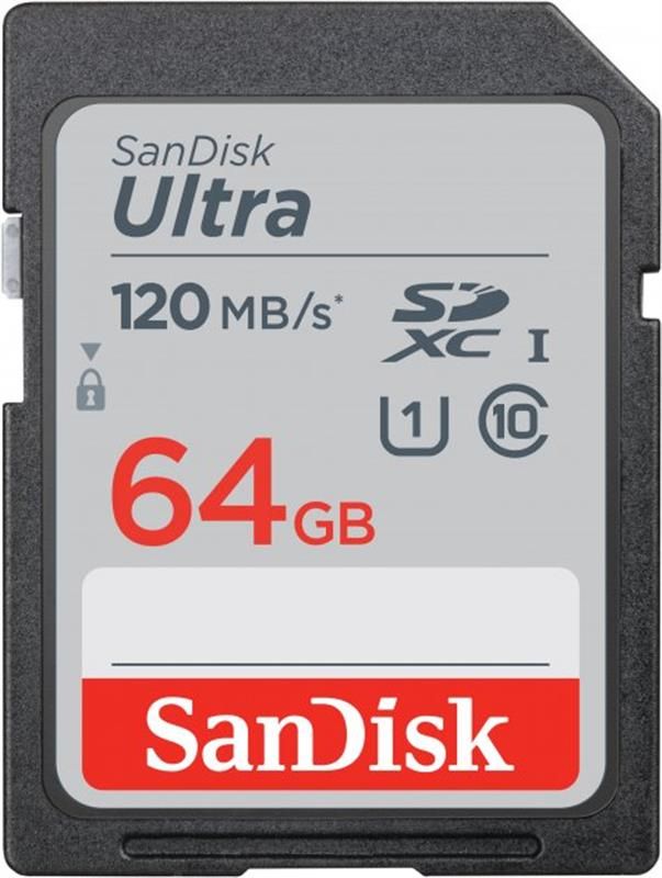 Карта пам`яті SDHC 64GB UHS-I Class 10 SanDisk Ultra R120MB/s (SDSDUN4-064G-GN6IN)