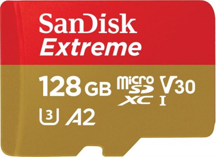 Карта пам`ятi MicroSDXC 128GB UHS-I Class 10 SanDisk Extreme A2 R160/W90MB/s (SDSQXA1-128G-GN6GN)