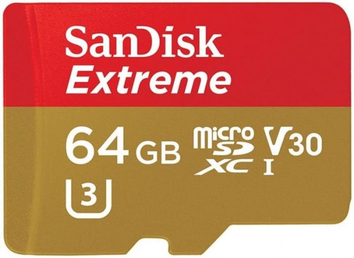 Карта пам`ятi MicroSDXC 64GB UHS-I/U3 Class 10 SanDisk Extreme R160/W60MB/s (SDSQXA2-064G-GN6GN)