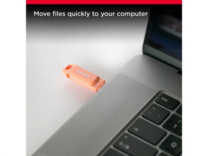 Флеш-накопичувач USB 128GB Type-C SanDisk Dual Drive Go Peach (SDDDC3-128G-G46PC)