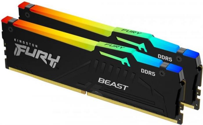 Модуль пам`яті DDR5 2x16GB/5200 Kingston Fury Beast RGB Black (KF552C36BBEAK2-32)