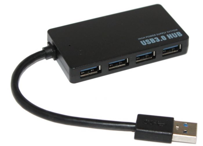 Концентратор USB3.0 Voltronic 4хUSB3.0 Black (YT-3HF4/2TB/08645), Blister