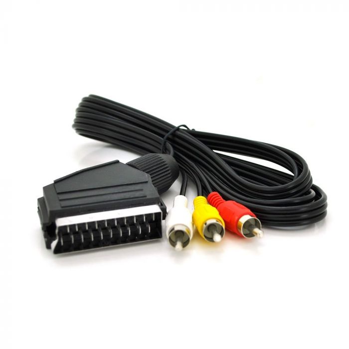 Кабель Merlion SCART - 3хRCA, 1.2 м, чорний (TT-SCART (M)-3RCA (M)-1.2/00023)