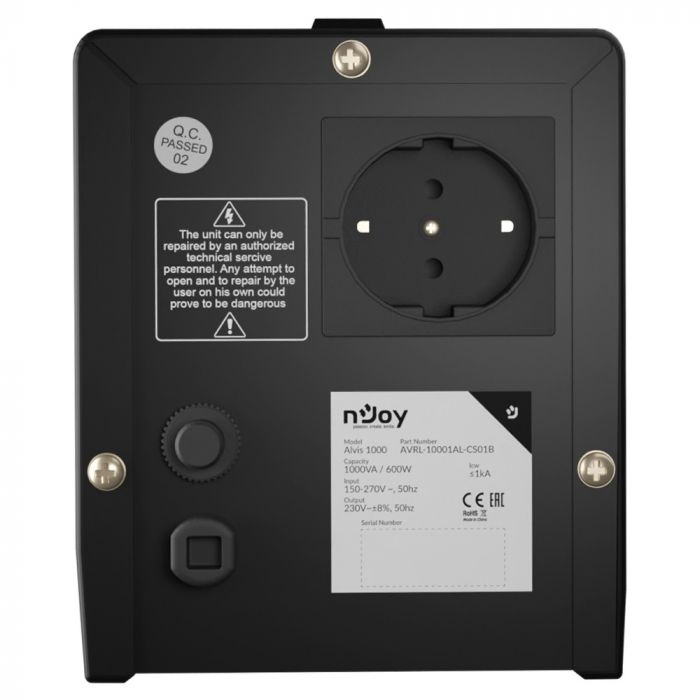 Стабілізатор NJOY Alvis 1000 (AVRL-10001AL-CS01B) AVR, 1 розетка