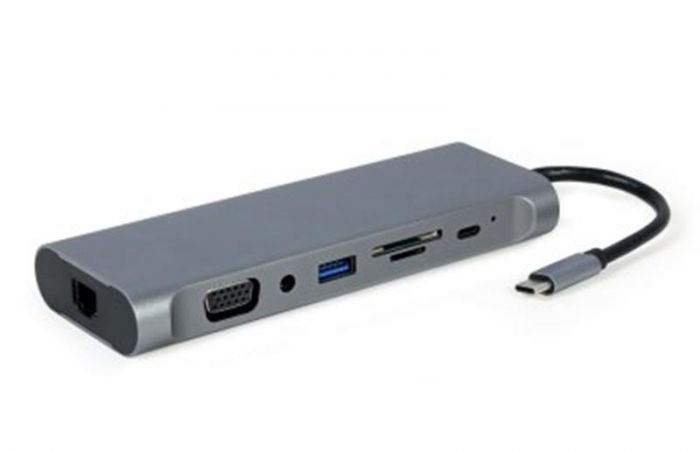 Док-станція Cablexpert USB-C 8-в-1 (A-CM-COMBO8-01)