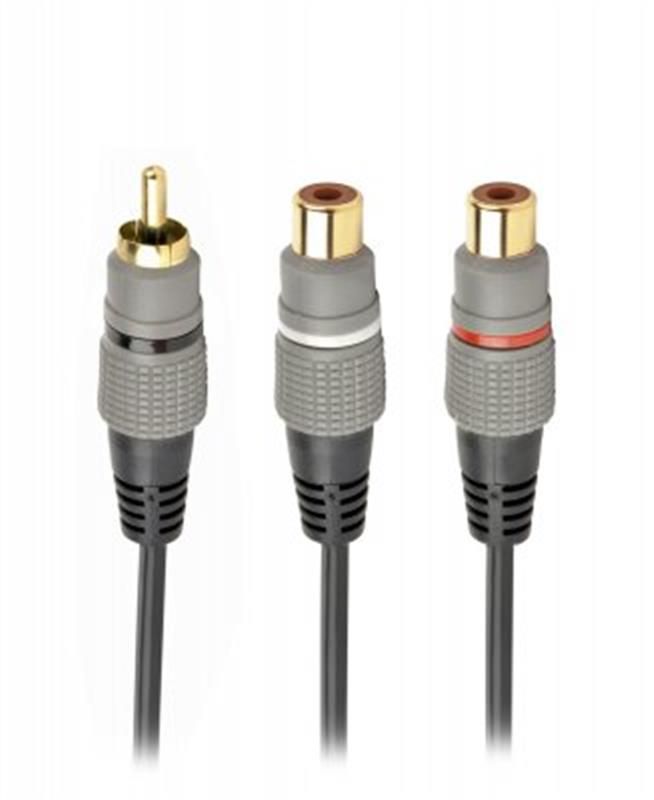 Аудио-кабель Cablexpert (CCAP-RCAM2F-0.2M) RCA-2RCA, 0.2м, Black