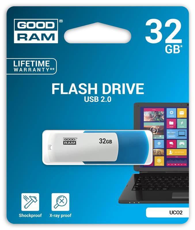 Флеш-накопичувач USB 32GB GOODRAM UCO2 (Colour Mix) Blue/White (UCO2-0320MXR11)