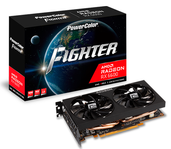 Відеокарта AMD Radeon RX 6600 8GB GDDR6 Fighter PowerColor (AXRX 6600 8GBD6-3DH)