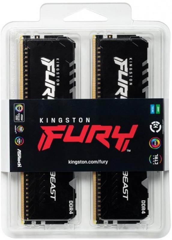 Модуль пам`яті DDR4 2x32GB/2666 Kingston Fury Beast RGB (KF426C16BBAK2/64)