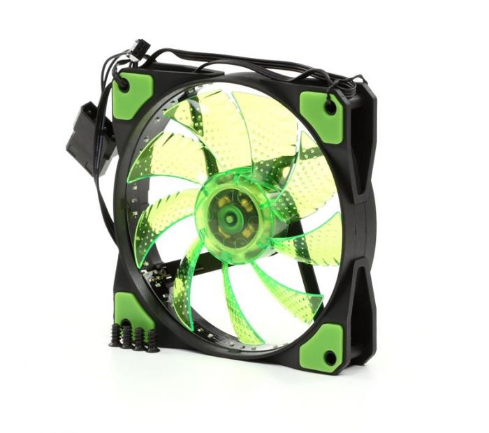 Вентилятор ProLogix 120*120*25 32 Green LED 3+4pin (PLF-SB120G4) BOX