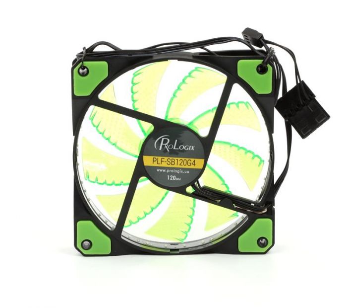 Вентилятор ProLogix 120*120*25 32 Green LED 3+4pin (PLF-SB120G4) BOX