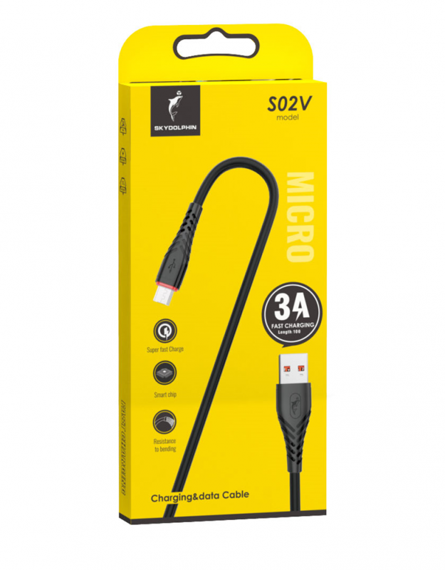 Кабель SkyDolphin S02V USB - micro USB (M/M), 1 м, Black (USB-000591)