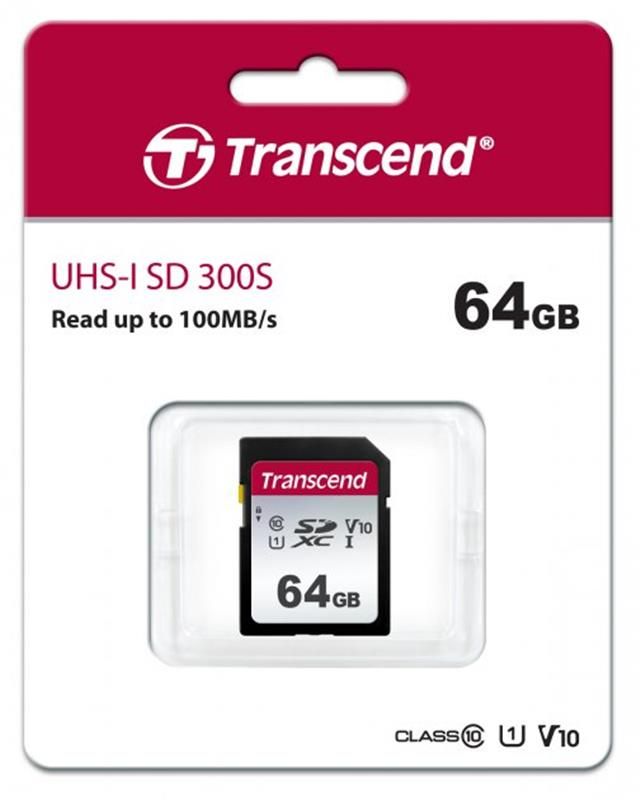 Карта пам`яті SDXC 64GB UHS-I/U3 Class 10 Transcend 300S (TS64GSDC300S)