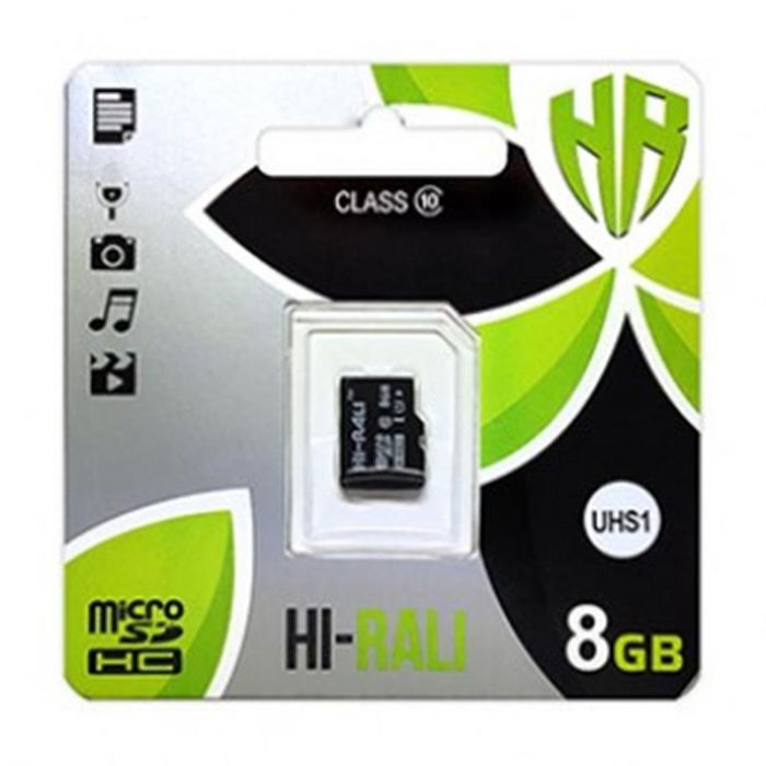 Карта пам`ятi MicroSDHC 8GB UHS-I Class 10 Hi-Rali (HI-8GBSD10U1-00)