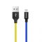 Кабель ColorWay USB-Lightning, 2.4А, 1м, Blue/Yellow (CW-CBUL052-BLY)