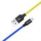 Кабель ColorWay USB - Lightning (M/M), 2.4 А, 1 м, Blue/Yellow (CW-CBUL052-BLY)