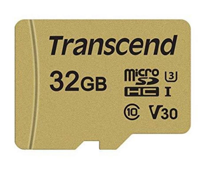 Карта пам`ятi MicroSDHC 32GB UHS-I/U3 Class 10 Transcend 500S + SD-adapter (TS32GUSD500S)