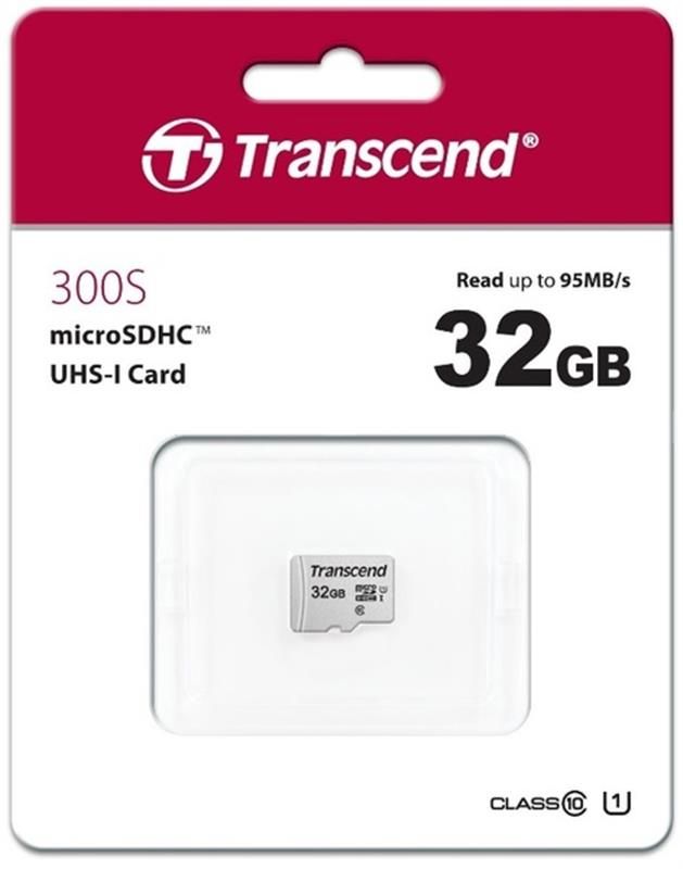 Карта пам`ятi MicroSDHC 32GB UHS-I Class 10 Transcend 300S (TS32GUSD300S)