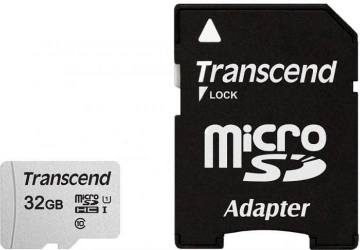 Карта пам`ятi MicroSDHC 32GB UHS-I Class 10 Transcend 300S + SD-adapter (TS32GUSD300S-A)