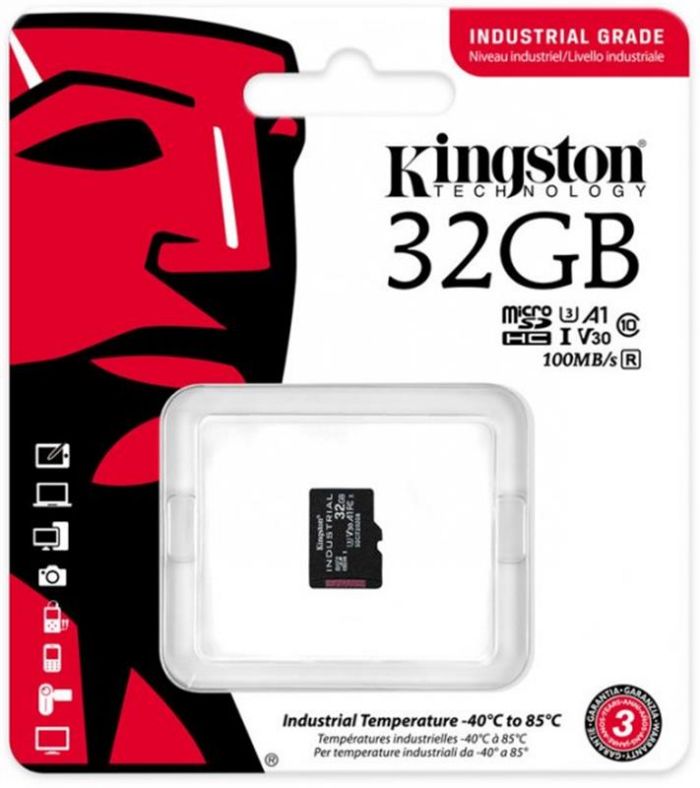 Карта пам`ятi MicroSDHC 32GB UHS-I/U3 Class 10 Kingston Industrial (SDCIT2/32GBSP)