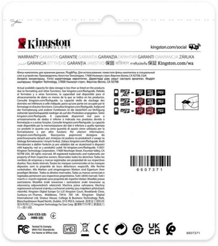 Карта пам`ятi MicroSDHC 32GB UHS-I/U3 Class 10 Kingston Industrial (SDCIT2/32GBSP)