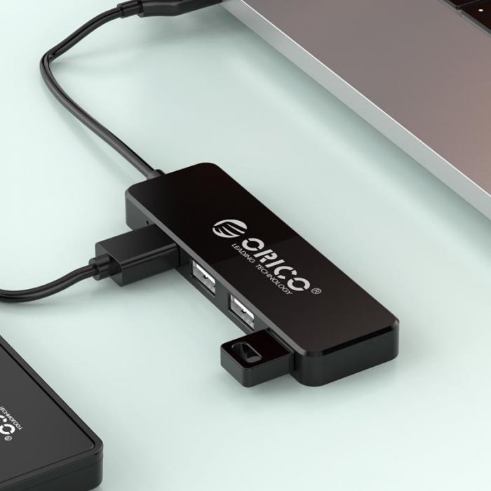 Концентратор USB2.0 Orico FL01-BK-BP 4хUSB2.0 Black (CA913237)