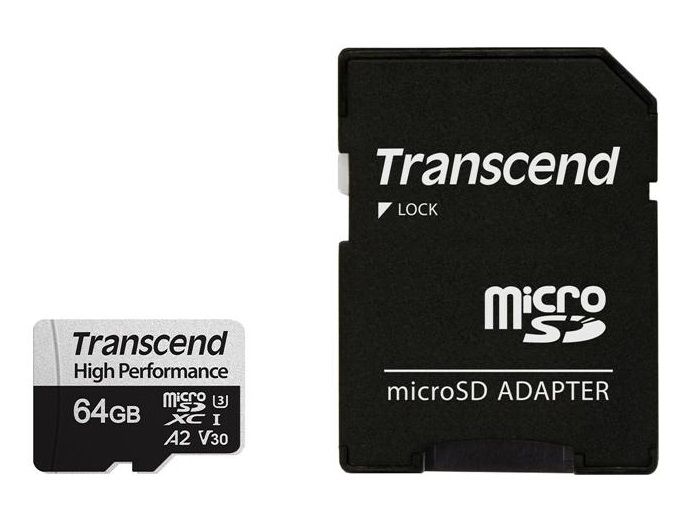 Карта пам`ятi MicroSDXC 64GB UHS-I/U3 Class 10 Transcend 330S R100/W60MB/s + SD-адаптер (TS64GUSD330S)