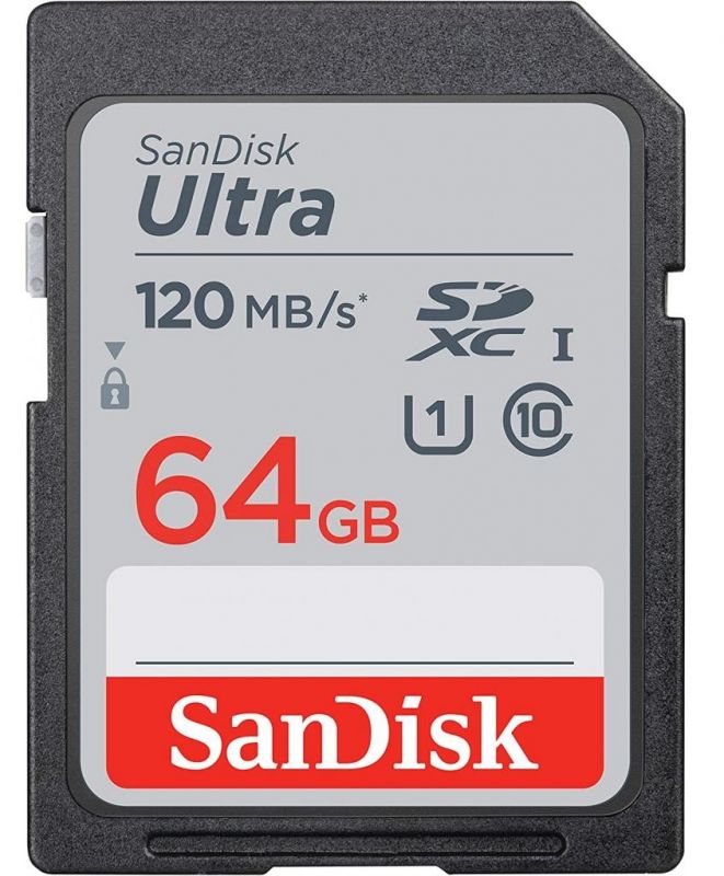 Карта пам`яті SDHC 64GB UHS-I Class 10 SanDisk Ultra R120MB/s (SDSDUN4-064G-GN6IN)