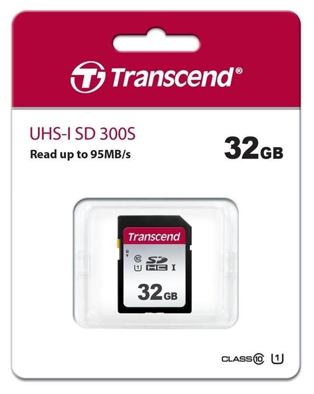 Карта пам`яті SDHC 32GB UHS-I Class 10 Transcend 300S (TS32GSDC300S)