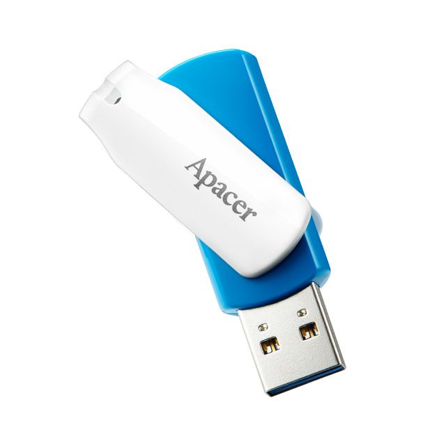 Флеш-накопичувач USB 3.1 64GB Apacer AH357 Blue/White (AP64GAH357U-1)