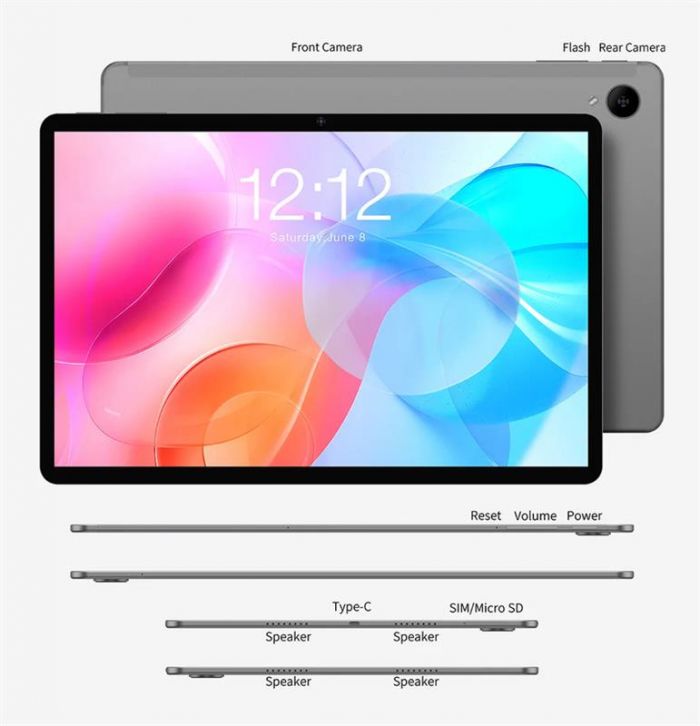 Планшетний ПК Teclast M40 Air 8/128GB 4G Dual Sim Space Gray (TLA001/N3P1/TL-102772)