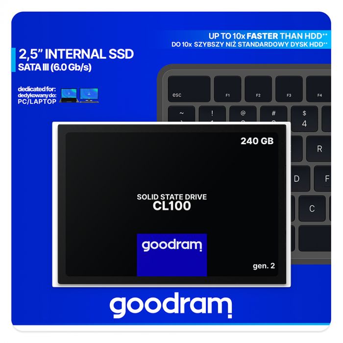 Накопичувач SSD  240GB GOODRAM CL100 GEN.2 2.5" SATAIII TLC (SSDPR-CL100-240-G2)
