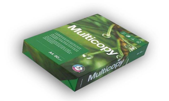 Папір Multicopy 80g/m2, A4, 500л, class A, білизна 168% CIE