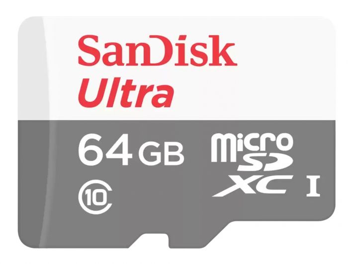 Карта пам`яті MicroSDXC 64GB UHS-I Class 10 SanDisk Ultra R100/W10MB/s + SD-адаптер (SDSQUNR-064G-GN3MA)