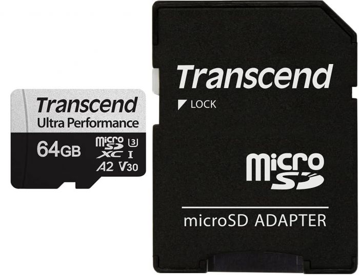 Карта пам`ятi MicroSDXC 64GB UHS-I/U3 Class 10 Transcend 340S R160/W125MB/s + SD-адаптер (TS64GUSD340S)