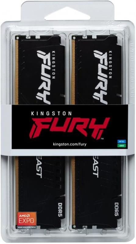 Модуль пам`яті DDR5 2х16GB/5200 Kingston Fury Beast Black (KF552C36BBEK2-32)