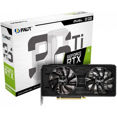 Відеокарта GF RTX 3060 Ti 8GB GDDR6 Dual V1 Palit (NE6306T019P2-190AD) (LHR)