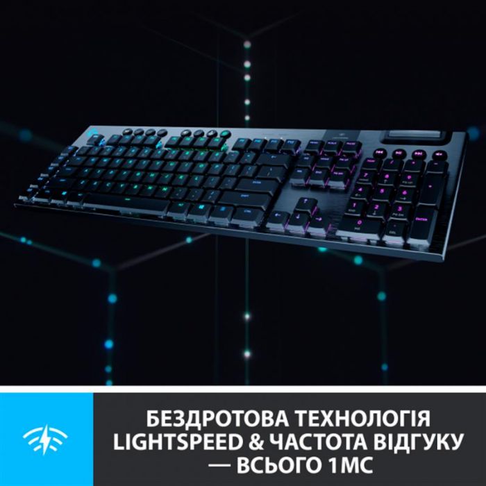 Клавiатура бездротова Logitech G915 Lightspeed Wireless RGB Mechanical Tactile Black (920-008910)