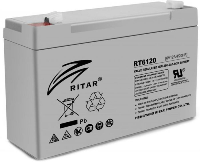 Акумуляторна батарея Ritar 6V 12AH Gray Case (RT6120A/02969) AGM